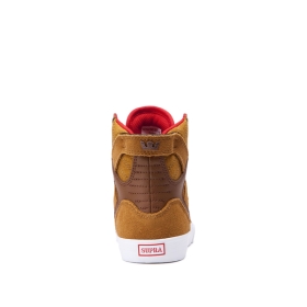 Supra Kids SKYTOP Tan/white High Top Shoes | CA-16371